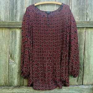 Jones New York Key Hole 3/4 Top Blouse XL